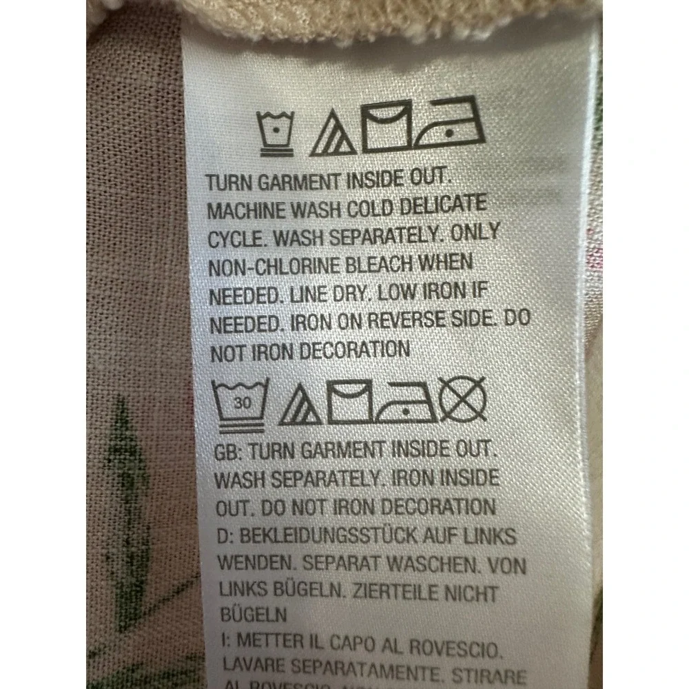 Belle Kim Gravel Pink Floral Embroidered V Neck Tunic Top 2X Coastal Travel - Picture 8 of 10